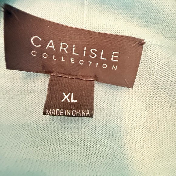 NWOT Carlisle Mint Green Cashmere Open Front Draped Cardigan Size XL MSRP $495 - Picture 7 of 10